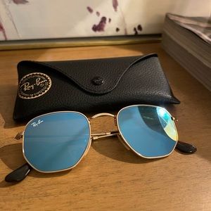Rayban Sunglasses (blue tint with gold frames)